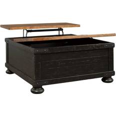 Ashley Valebeck Farmhouse Lift Top Brown/Black Coffee Table 36x36"