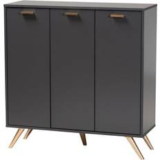 Gold Storage Cabinets Baxton Studio Kelson 38"W 3-Door Storage Cabinet