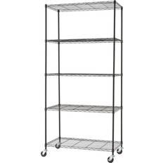 Furniture Trinity 36" 5-Tier Wire Rack With Wheels Shelving System