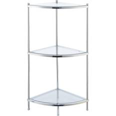 Chrome Book Shelves Convenience Concepts Royal Crest 3 Tier Corner Bokhylle