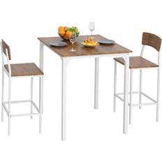 Counter height white dining set Homcom 3 PCs Dining Set