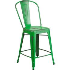 Bar Stools Flash Furniture ET-3534-24-GN-GG 24'' High Distressed Bar Stool