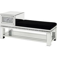 Silver Storage Benches Saltoro Sherpi Benjara Mirrored Storage Bench