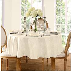 Polyester Cloths & Tissues Elrene Barcelona Jacquard Damask Tablecloth White