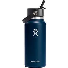 Blå Termoser Hydro Flask 32 Wide Mouth Water Flex Straw Cap Termos