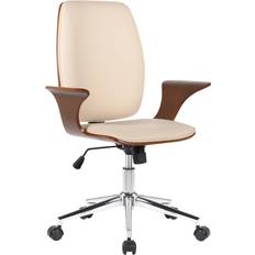 Beige sedie da ufficio CLP Burbank Similpelle Walnuss/Creme Sedia da ufficio