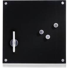 Rustfri stål Præsentationstavler Zeller Magnetiske Glastavler 40x40 cm Sort