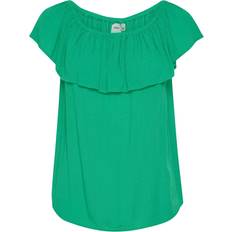 Ichi Blouse With Short Sleeve - Holly Green