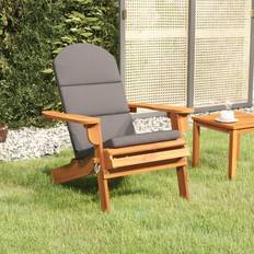 Chaises longues vidaXL Chaise de Jardin Adirondack Avec Coussins Bois Massif d'Acacia Marron et gris