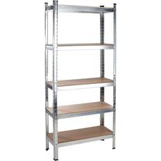 HI Scaffalatura Caric Pesanti 75 x 30 x 172 cm - Argento Scaffale per libri