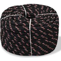 Bootsseil vidaXL Bootsseil Polypropylen 18 mm 50 m Schwarz Black and red