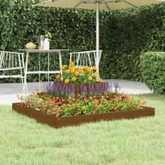 vidaXL Plantekasse 80 x 80 x 27 cm Massivt Fyrretræ Gyldenbrun Krukke