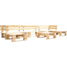 Naturfarvet Loungesæt vidaXL 6 Piece Garden Pallet Outdoor Lounge Set