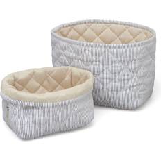 Organic Storage Cam Cam Copenhagen Quilted Storage Basket Classic Stripes 2-pack