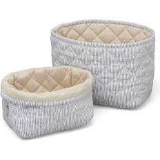 Quiltet Opbevaringskurv Classic Stripes 2 stk
