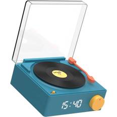 Sveglie Mobility On Board Speaker Bluetooth Vs-80 Retrò Look Giradischi 5w Con Sveglia, Blu