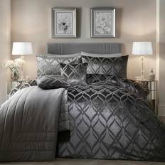 Velvet Textiles Soiree Belfort Ogee Jacquard Duvet Cover Grey