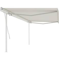 vidaXL Markise M Stolper 5x3.5 m Creme 5 x 3.5 m
