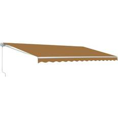 Window Awnings Aleko Motorized 12'x10' Retractable Awning Sand