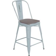 Resin outdoor bar stools Flash Furniture Carly Commercial Grade Bar Stool