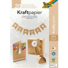 folia Kraftpapier-Block, DIN A4, 20 Blatt, sortiert