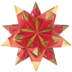 Folia folia Faltblätter Bascetta-Stern, 150 x 150 mm, hochrot/gold
