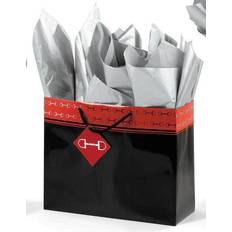 Red Wrapping Paper & Gift Wrapping Supplies Tough-1 Polished Bits Horizontal Vogue Gift Bag Black/Red