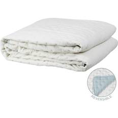 Lino Colchas BigBuy Home 280 cm Colcha Blanco, Beige, Azul