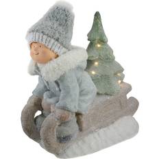 Beige Decorations Northlight & Green Lighted Boy on a Sled Christmas Decoration