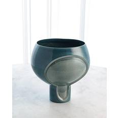 Two Tone Azure Pod Squat Vase Jarrón