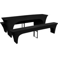 Nappes vidaXL 3 Housses Pour Table Extensible Noir 220 x 70 x 80 cm Nappe Noir