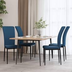 Poliéster Sillas vidaXL Sillas Comedor 4 Unidades Terciopelo Azul Silla de Cocina