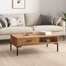 vidaXL 90 x 50 x 35 cm Massiv Furu Soffbord 50x90cm