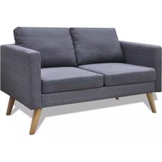 vidaXL 2-Sits Tyg Mörkgrå Soffa 3-sits