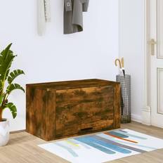 vidaXL Mueble Zapatero Pared Madera Pino Roble Ahumado 70x35x38 cm Organizador de zapatos