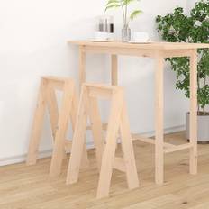 vidaXL Taburetter 2 massivt Småbord