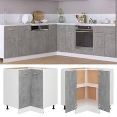 Cabinets vidaXL Corner Bottom Concrete Grey 75.5 x 75.5 x 81.5 cm Storage Cabinet