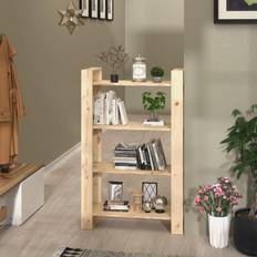 vidaXL 80x35x125 massivt fyrretræ Bogreol