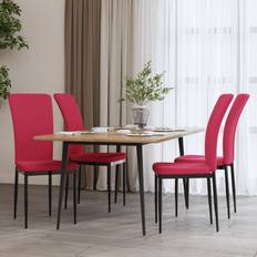vidaXL Sedie Pranzo 4 pz Rosso Vino In Velluto Sedia da Cucina 4pcs