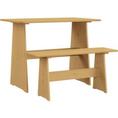 vidaXL med bænk massivt Spisebord