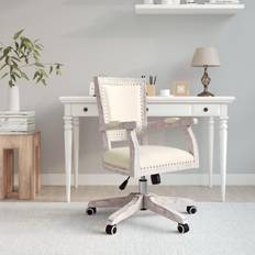 Beige Chaises de bureau vidaXL Pivotante Lin 344478 Beige Chaise de bureau