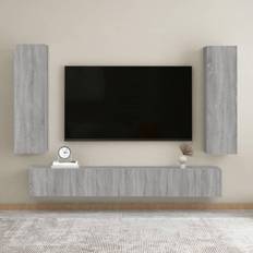 Gris Armarios de Pared vidaXL Muebles Para Tv 2 Uds Gris Sonoma 30.5x30x110 cm Armario de Pared