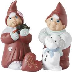 Keramik Dekorationer Klarborg Mary and Hans 2021 Red Julepynt 13.5cm 2stk