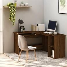 Egetræ skrivebord møbler vidaXL 120x140x75 konstrueret træ Skrivebord