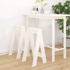 vidaXL Tabourets Lot De 2 Blanc 40x40x75 cm Bois Massif De Pin Tabouret 40cm