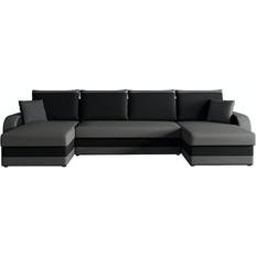 Bloomington Alvared 4-Person Sovesofa Velour Grå Sort Sofa