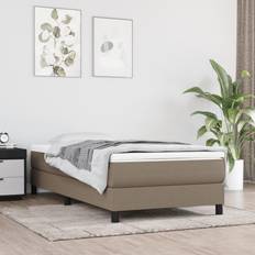 Lit Simple Matelas vidaXL de Lit Ensachés Taupe 80x200x20 cm Tissu Matelas à Ressorts