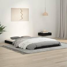vidaXL Bedframe Massief Grenenhout Zwart 120x190 cm