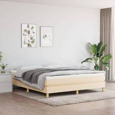vidaXL Bedframe Stof Crèmekleurig 160x200 cm
