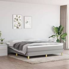 vidaXL Estructura De Cama Box Spring Tela Gris Claro 160x200 cm